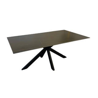 Langwerpige Marmerlook Eettafel black/Gold - Zwarte poten