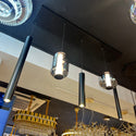 Industriële Hanglamp Eettafel – Langwerpig – Smoke Glas – 5-Lichts Geïntegreerde LED