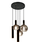 Industriële Hanglamp – Smoke Glas – 5-Lichts – Dimbaar