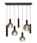 Industriële Hanglamp voor Eettafel – Smoke Glas – 7-Lichts – Dimbaar