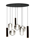 Industriële Hanglamp Eettafel – Ovaal – Smoke Glas – 8-Lichts Geïntegreerde LED