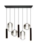 Industriële Hanglamp Eettafel – Langwerpig – Smoke Glas – 7-Lichts Geïntegreerde LED