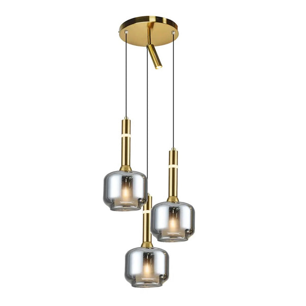 Hanglamp 3 bollen smoke glas Diana