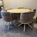 Ronde Eettafel Travertin – Japandi stijl –Natuursteen