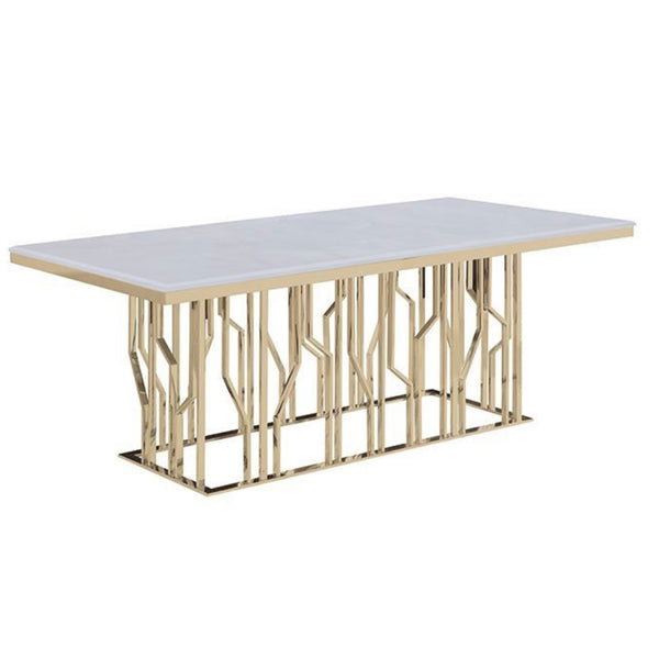 Marmeren eettafel goud