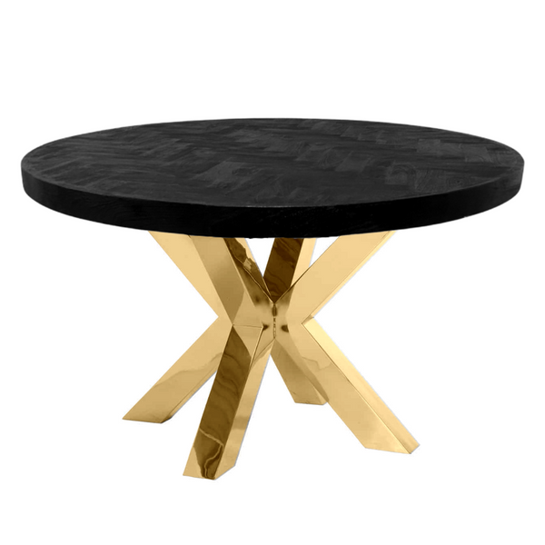 Visgraat eettafel goud