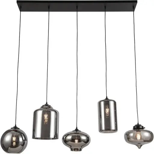 Eettafel hanglamp 5 smoke bollen