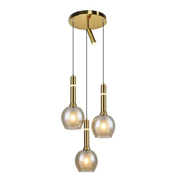 Hanglamp 3 bollen Amber glas Dina
