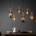 Luxueuze eettafel hanglamp 6 smoke bollen