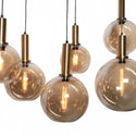 Eettafel hanglamp 8 bollen amber glas