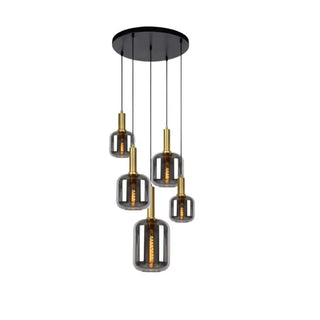 Moderne hanglamp met 5 smoke bollen