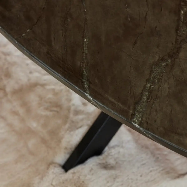 Salontafel Marmerlook ovaal zwart