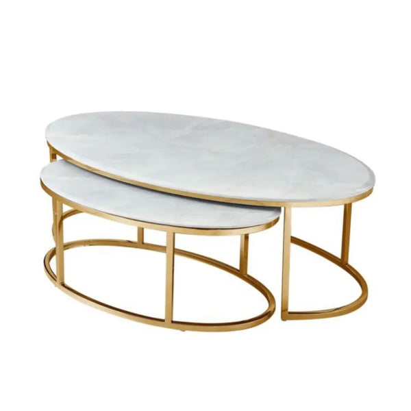 Salontafels marmer Florence goud