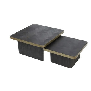 Salontafels visgraat zwart met goud