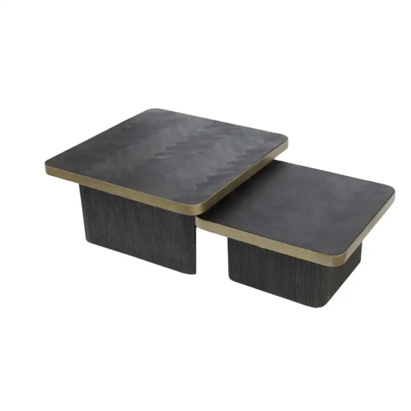 Salontafels visgraat zwart met goud