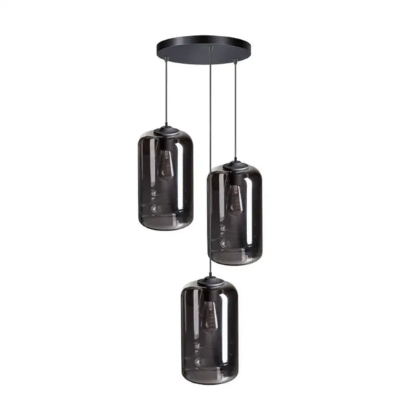 Sfeervolle hanglamp met 3 lange smoke bollen - Mobset Home