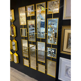 Spiegel blok goud kleurig