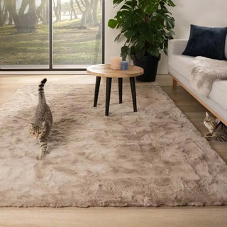 Vloerkleed hoogpolig bruin - 200x280cm