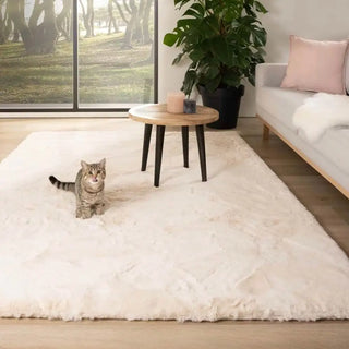 Vloerkleed hoogpolig taupe - 200x280cm