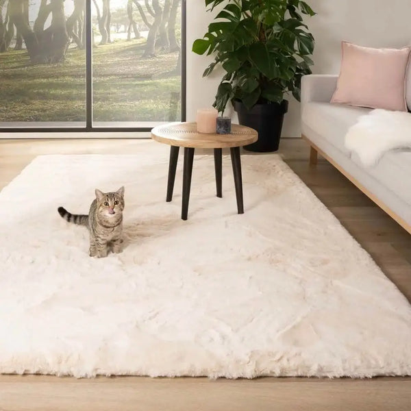 Vloerkleed hoogpolig taupe - 200x280cm