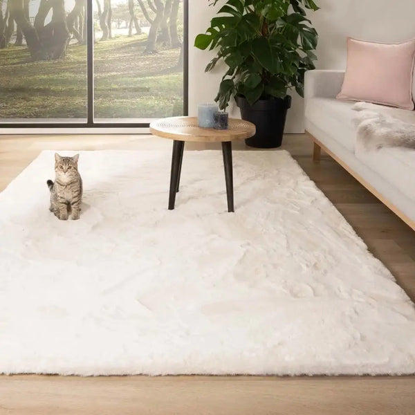 Vloerkleed hoogpolig wit - 200x280cm