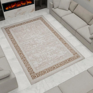 Vloerkleed laagpolig crème taupe Esla