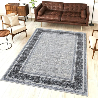 Vloerkleed laagpolig donker grijs Dilara