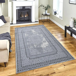 Vloerkleed laagpolig donker grijs Mella