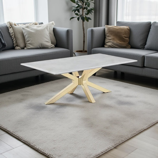 Salontafel Langwerpig Travertin Goud