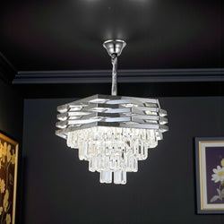 Moderne Kroonluchter Hanglamp – Zilver 45 Ø