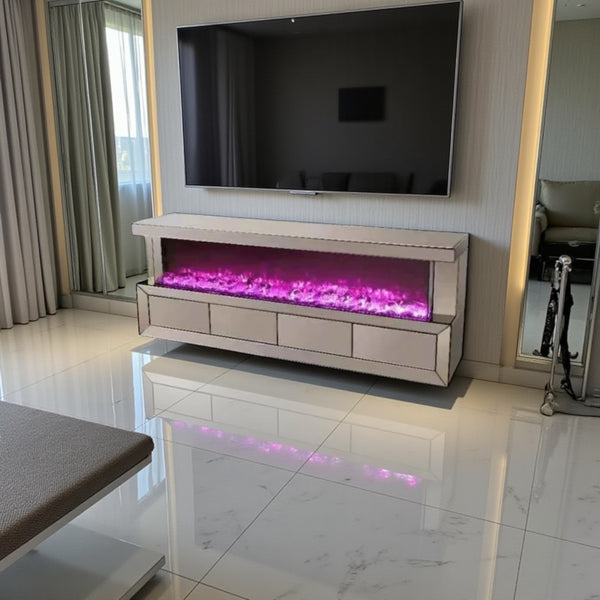 Elektrische tv meubel sfeerhaard grijs met kleuren