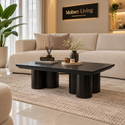 Salontafel Mangohout zwart 6 Potig - 130 cm