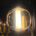 Amber glas Eettafel Hanglamp – 2 Bollen in Diverse Vormen + 3 Buisspots  – 5 Lichtpunten – Modern Design