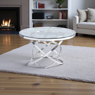 elegante ronde glazen eettafel