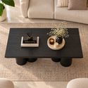 Salontafel Mangohout zwart 6 Potig - 130 cm
