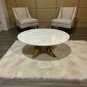 Travertin Salontafel Rond X Poten Goud