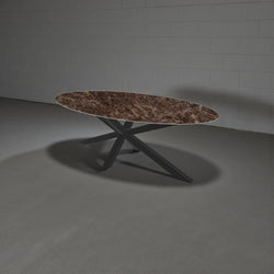 Eettafel Travertin Bruin – Stijlvolle Eettafel met Warme Marmer Look