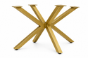 Travertin  Eettafel Rond– Crème Blad met poten goud - 130cm