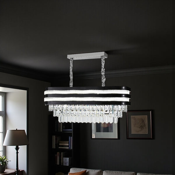 Hanglamp eettafel smoke met Dubbele LED-strips 80 Ø