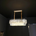 Hanglamp Eettafel Goud met Druppelvormige Kristallen Glas
