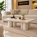 Salontafel Mangohout Crème 6 Potig - 130 cm