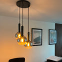Hanglamp smoke glas Elina 3 bollen dimbaar