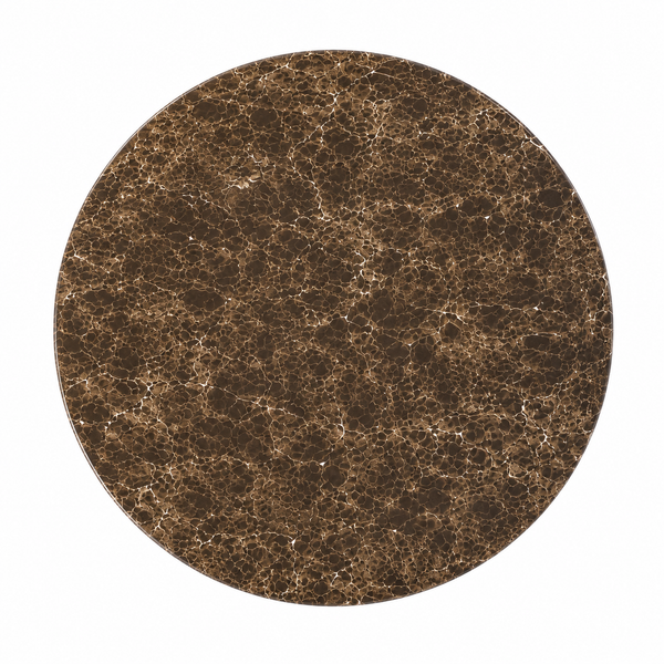 Eettafel bruin poten zilver Travertin 130cm