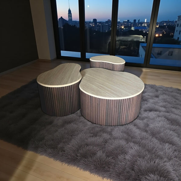 Japandi Salontafel Travertine-3-delig