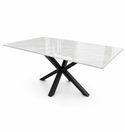 Eettafel zwart creme blad – Travertin 180cm