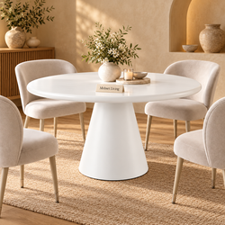 Eettafel Rond Witte MDF 130 cm - Lila