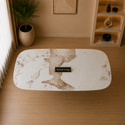 Eettafel Ovaal Keramiek Witte Blad - 180cm