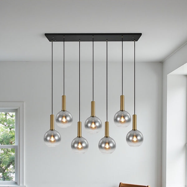 Hanglamp Eettafel Langwerpig – Dimbaar & Verstelbaar – Smoke Glas