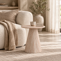 Bijzettafel Japandi Travertin Beige