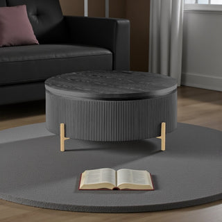 Grijze Japandi Salontafel Rond – Mangohout